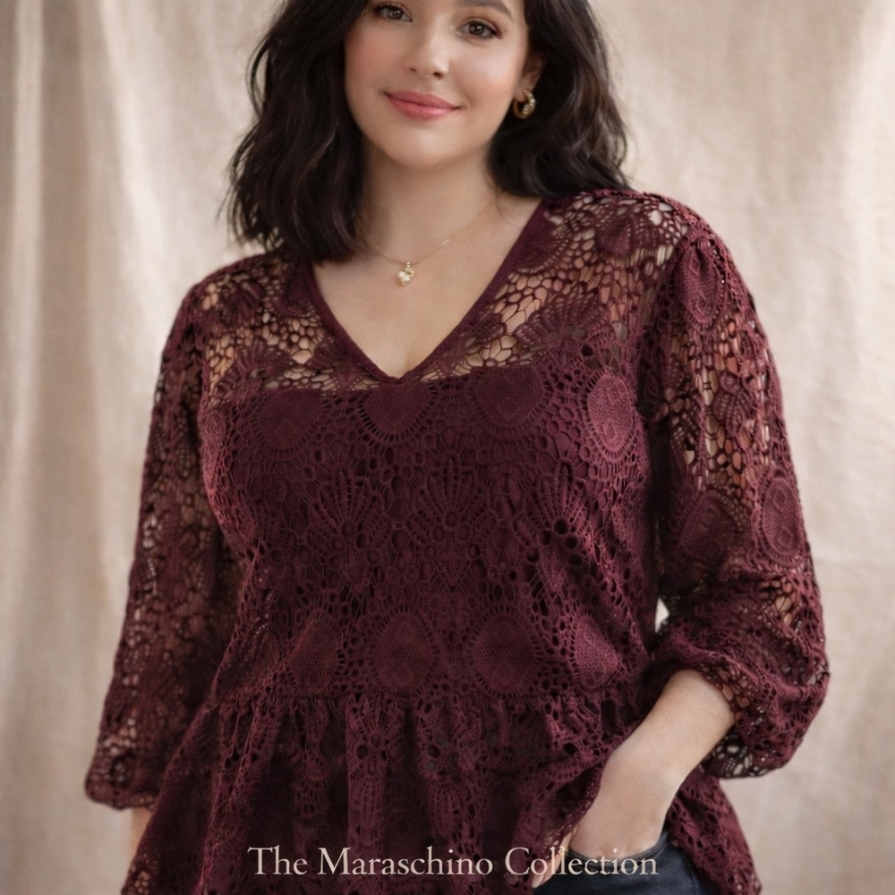 Lane Bryant Romantic Lace Peplum Blouse | Plus 22
